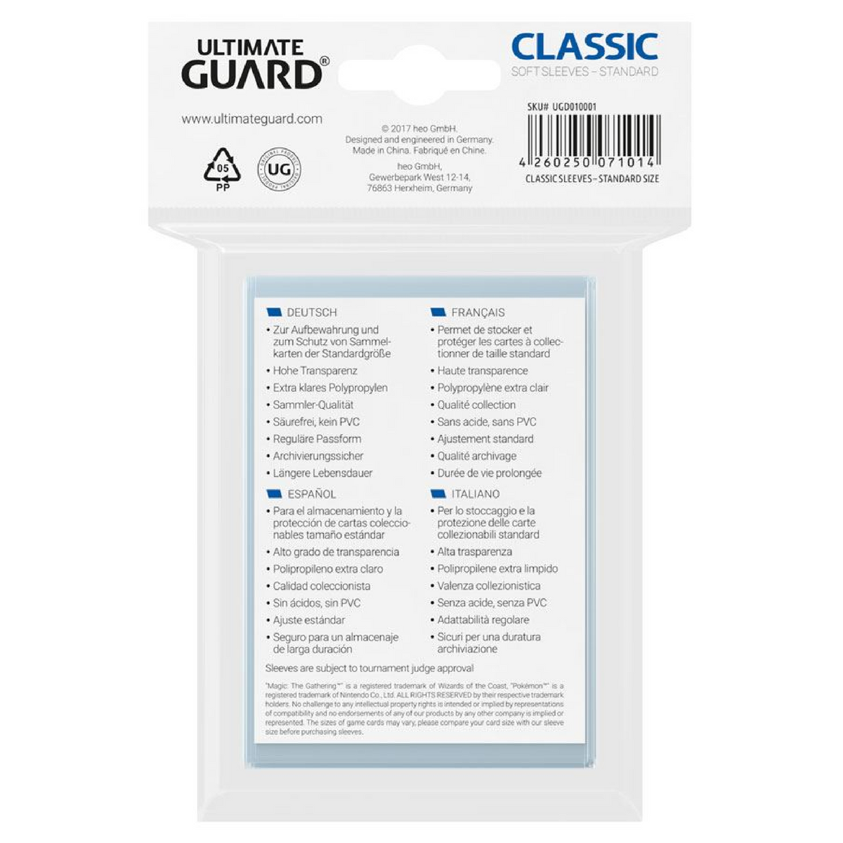 Ultimate Guard Classic Sleeves Standard Size (100 stk.)
